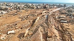 Libysche Stadt Derna. 