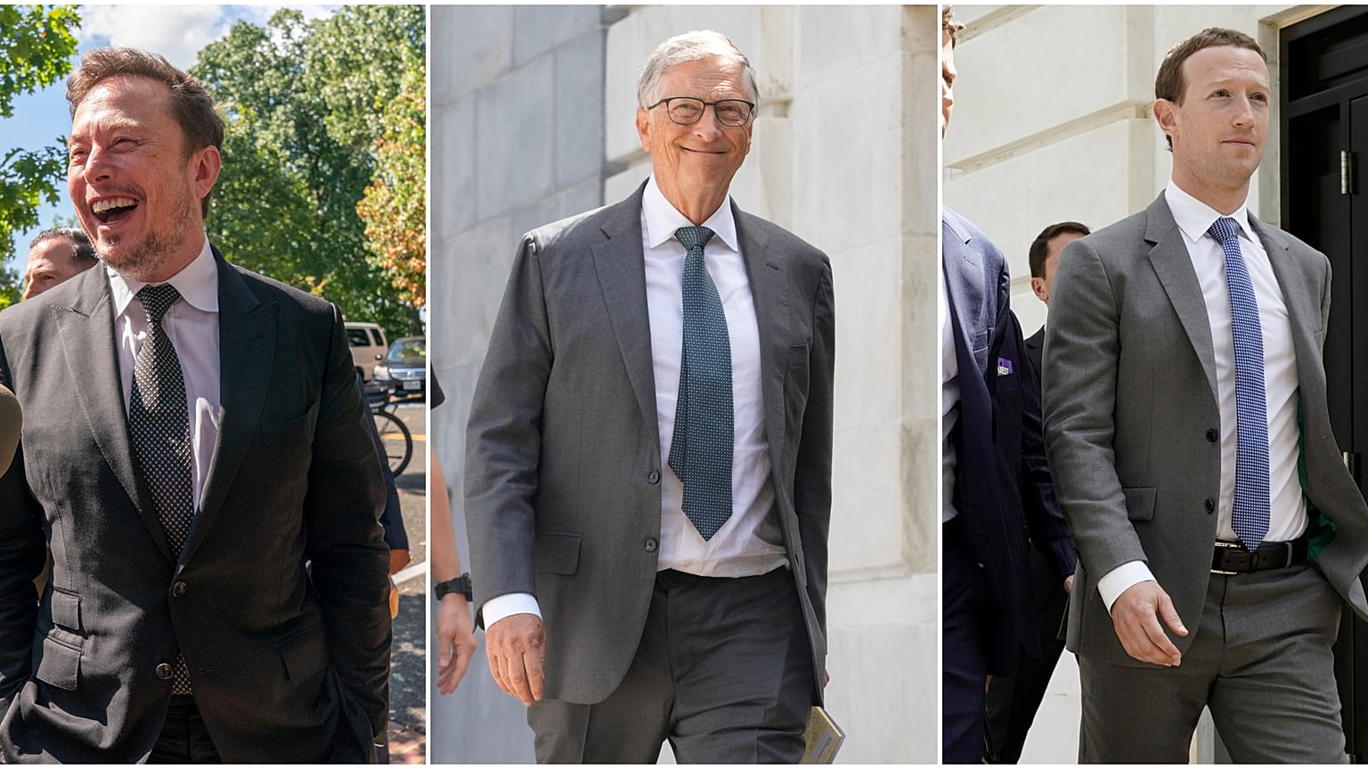 Elon Musk de Tesla, el fundador de Microsoft, Bill Gates y Mark Zuckerberg de Meta.