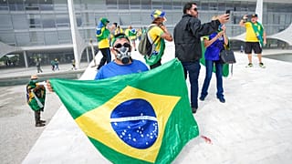 Bolsonaristas durante el ataque al Congreso en Brasilia, Brasil. 8/01/2023