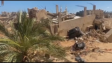 Devastación total en la costa este de Libia.