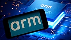 The logo for chip designer Arm and an Arm webpage are shown in this photo, in New York, Wednesday, Sept. 6, 2023