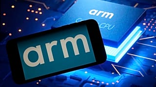 The logo for chip designer Arm and an Arm webpage are shown in this photo, in New York, Wednesday, Sept. 6, 2023