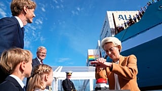 EU Commission President Ursula von der Leyen at the namegiving ceremony in Copenhagen, Denmark.