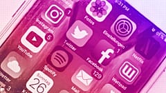 Social media apps on a smartphone, illustration