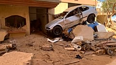 آثار الفيضانات في مدينة درنة الليبية. 2023/09/14