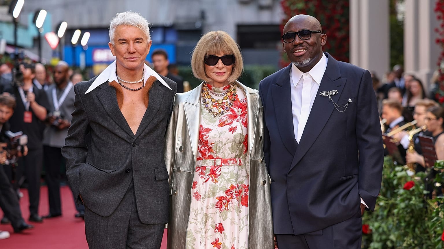 Baz Luhrmann, from left, Anna Wintour and Edward Enninful 