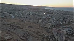 Derne şehrinin havadan görüntüsü