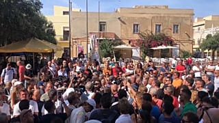 Manifestation contre l'arrivée de migrants à Lampedusa