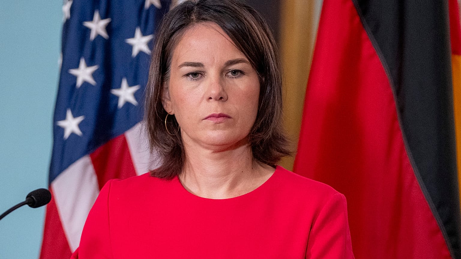 Almanya Dışişleri Bakanı Annalena Baerbock, Washington'da Dışişleri Bakanlığı'nda düzenlenen basın toplantısında, 15 Eylül 2023 
