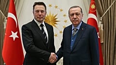 الرئيس التركي رجب طيب إردوغان قطب التكنولوجيا الأميركي إيلون ماسك في أنقرة تركيا.