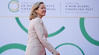 Spain's Economy Minister Nadia Calvino arrives for the closing session of the New Global Financial Pact Summit, Friday, June 23, 2023 in Paris.