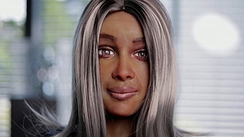 Image shows Mika, the new AI-powered 'CEO' helping to run a drinks company in Poland.