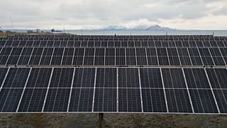Svalbard archipelago solar panel installation.