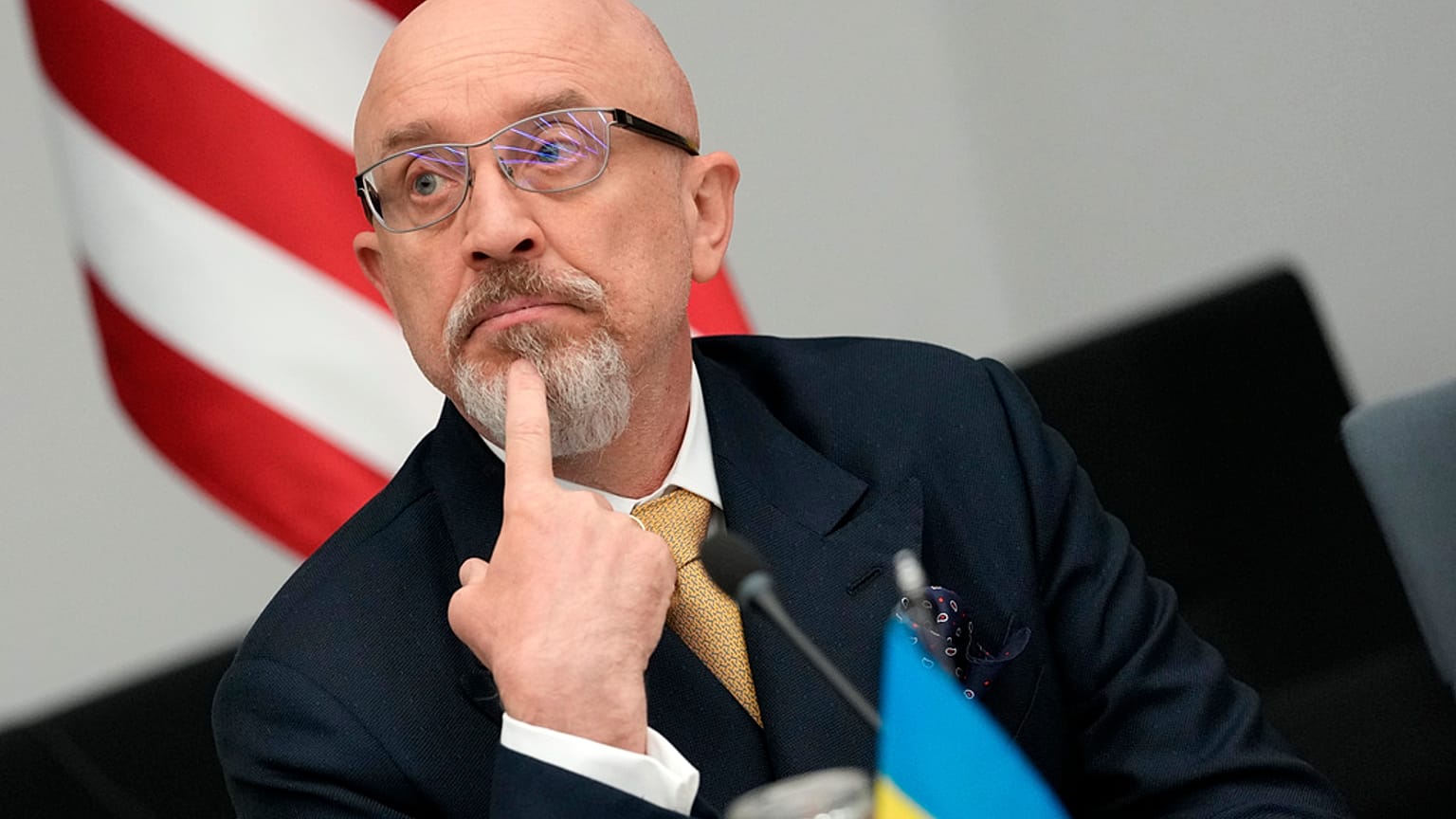 Ukraine's former Defence Minister Oleksiy Reznikov during a meeting of the Ukraine Defense Contact Group at NATO headquarters in Brussels, Thursday, June 15, 2023. 
