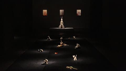 "When Animals Become Art" features work by Leiko Ikemura, juxtaposed with the artist's stuffed animal collection.