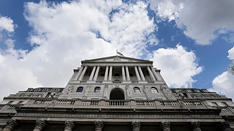 View at the Bank of England, at the financial district in London, Thursday, May 11, 2023.