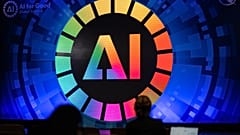 This photograph taken on July 5, 2023 shows a sign of International Telecommunication Union (ITU) AI for Good Global Summit in Geneva