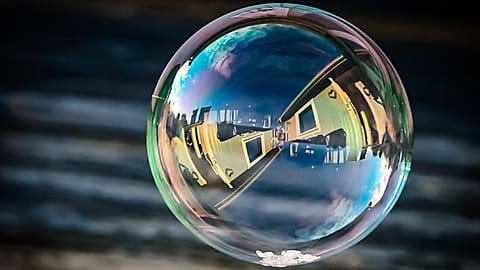 Real estate bubble stock image