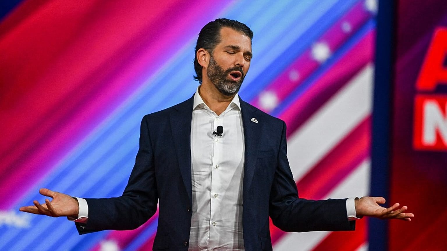 Donald Trump Jr., son of former US President Donald Trump, speaks at the Conservative Political Action Conference 2022 (CPAC) in Orlando, Florida on February 27, 2022.