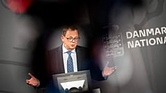 Director of Denmark National Bank Kettel Thomsen holds a press conference to present a new forecast for the Danish economy in Copenhagen, Wednesday Sept. 20, 2023.