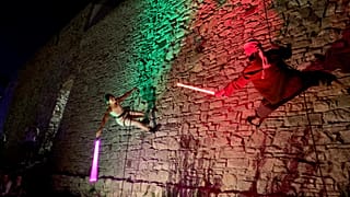Performansz a veszprémi várfalon 2023. szeptember 20-án