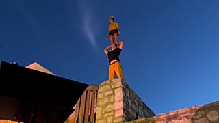 Circus artists preforming in Veszprém in Hungary.