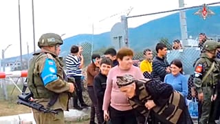 Lager für Geflüchtete in Stepanakert nach den Kämpfen in Berg-Karabach