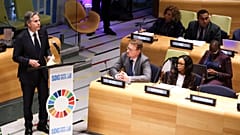US-Außenminister Antony Blinken spricht auf dem UN-Gipfel für nachhaltige Entwicklungsziele während der 78\. Generalversammlung der Vereinten Nationen am 19\. September 2023.