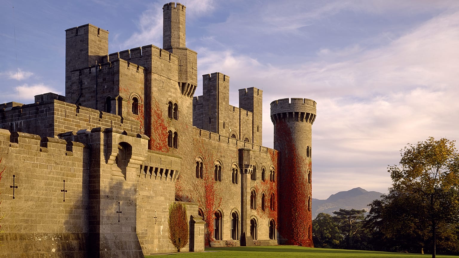 The front of Penrhyn Castle, Gwynedd, Wales
