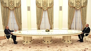 Putyin és Alijev a Kremlben, 2022, február 22.