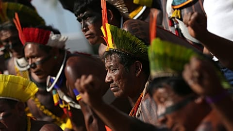 Indigenous people celebrate in Brazil