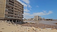 ميناء مدينة درنة الليبية بعد الاعصار 