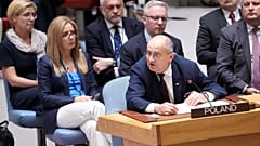 Глава МИД Польши Збигнев Рау на заседании ГА ООН