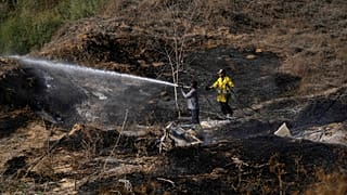 Löscharbeiten in Israel nahe der Gaza-Grenze am 21.9.2023
