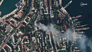 Спутниковый снимок последствий удара 22 сентября