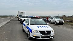 convoy of the Azerbaijani Ministry of Emergency Situations with humanitarian aid drive to Nagorno-Karabakh, which has been cut off from supplies since late last year. 