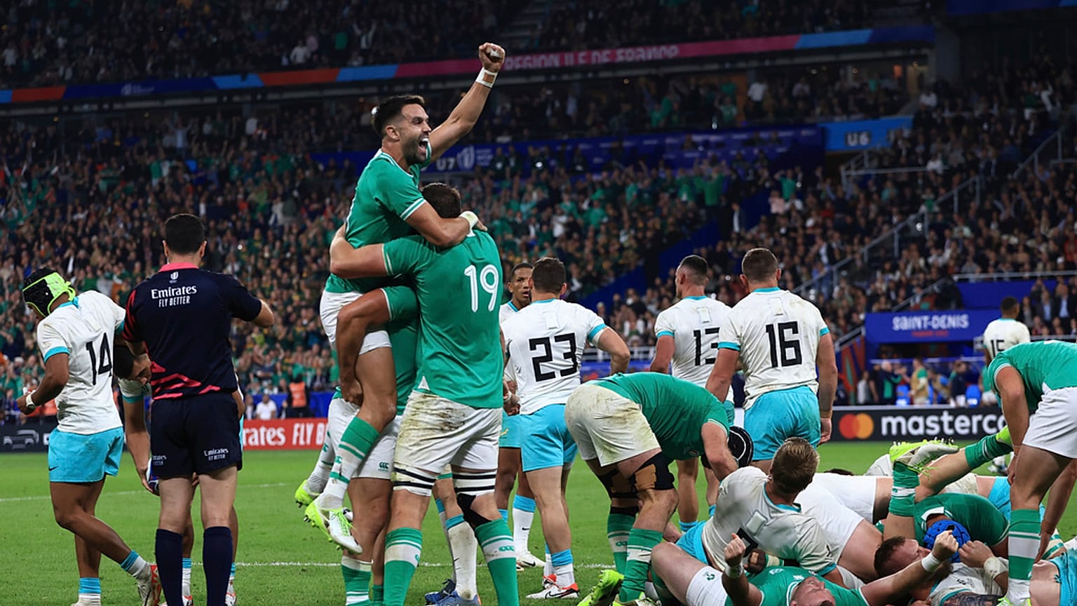 Match du Mondial-2023 de rugby : Irlande contre Afrique du Sud, au stade de France, Paris, 23 septembre 2023