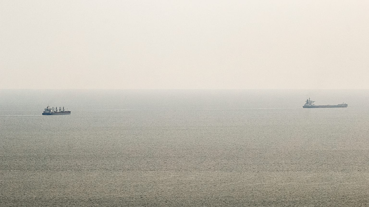 Cargo ships sail through a temporary corridor after leaving the southern Ukranian port of Odessa earlier this month