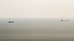 Cargo ships sail through a temporary corridor after leaving the southern Ukranian port of Odessa earlier this month