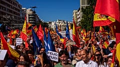 Demonstranten gegen die Amnestie für die Katalanen in Madrid