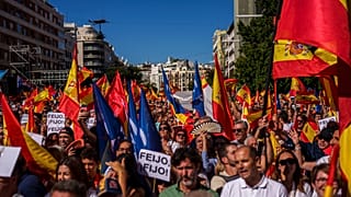 Tüntetés egy újabb katalán amnesztia ellen Madridban