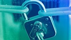 A lock connecting two sides of a chain, illustration