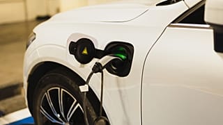 Electric vehicle in charging station