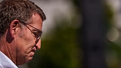 Alberto Feijoo, leader of the mainstream conservative Popular Party, arrives for a meeting in Madrid.