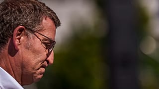 Alberto Feijoo, leader of the mainstream conservative Popular Party, arrives for a meeting in Madrid.