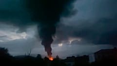 Rauchwolke in Folge der Explosion