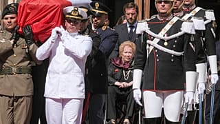 Cercueil de l'ancien président italien Giorgio Napolitano, mardi 26 septembre 2023. 