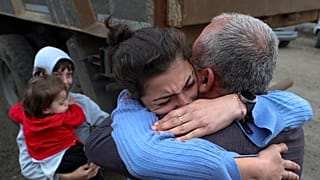 FILE - Ethnic Armenians from Nagorno-Karabakh arrive in Kornidzor, Syunik region, Armenia, Sept. 26, 2023.