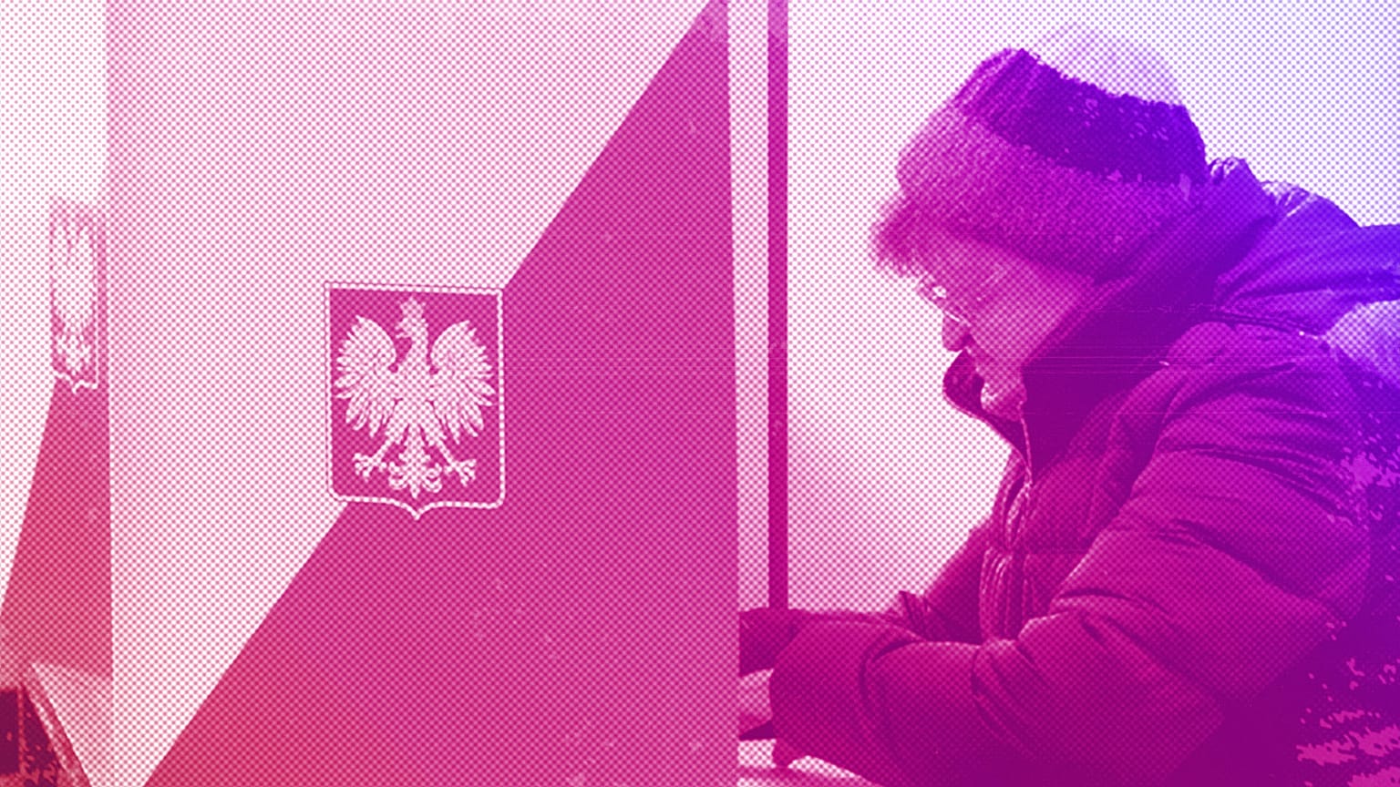 A woman reads her ballot before casting during general elections in Warsaw, October 2015
