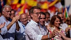 Ο επικεφαλής του Λαϊκού Κόμματος Alberto Feijoo σε προηγούμενη συγκέντρωση, Sept. 24, 2023. 